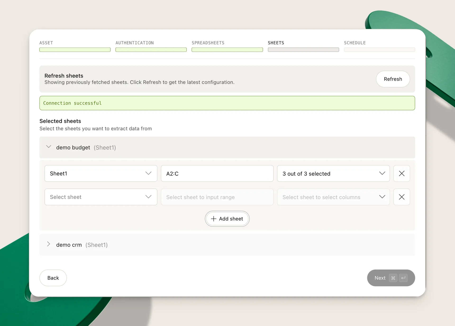 A screenshot of the Google Sheet Source
